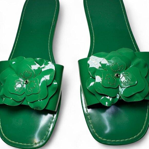 KATE SPADE Santana Slide Sandal, Green Bean, Size 7, NWOB - Picture 9 of 13